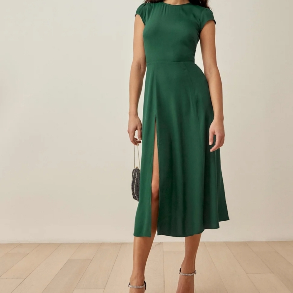 Reformation Gavin Dress Emerald Size 6